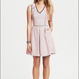 Banana Republic pink tweed fit and flare dress